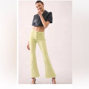 NWT DL1961 - Bridget Boot High Rise Intsasculpt Crop Pants size 32 Lime Boho